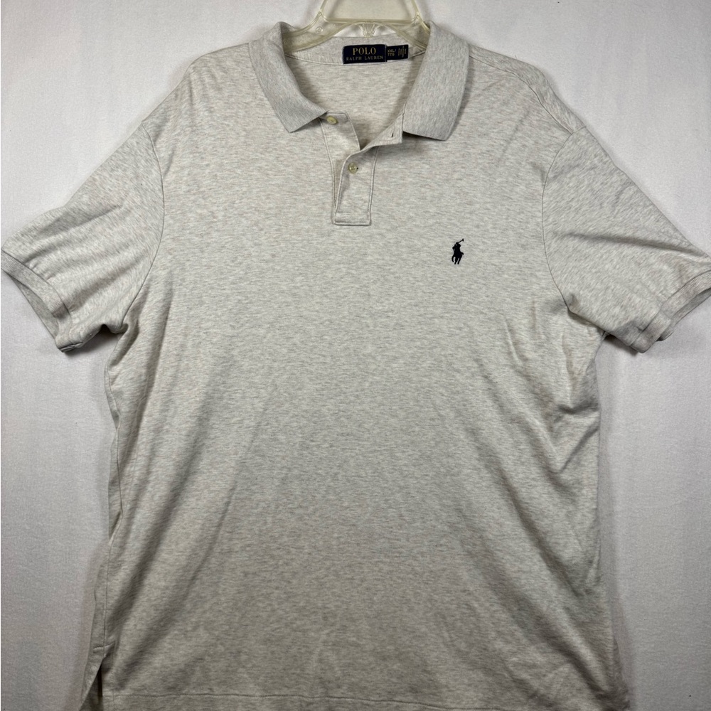 Ralph Lauren Light Heather Gray Polo with Navy Pony